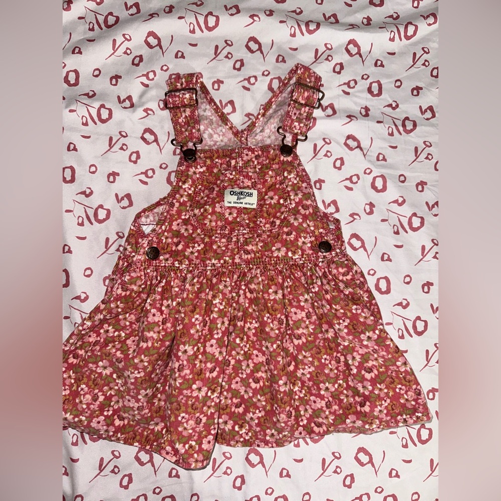 OshKosh B'gosh Pink Floral Corduroy Dress